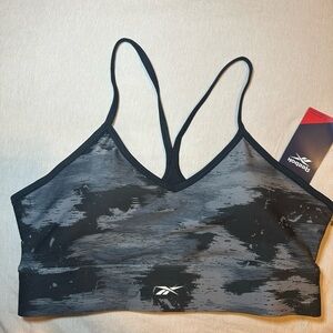 Reebok Women's Gray and Black Sports Bra